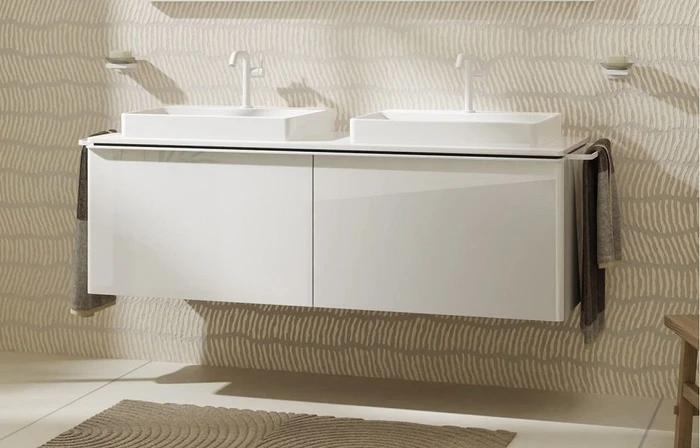 Hansgrohe Xelu Q Waschtischunterschrank 156x48.5cm, 2 Schubkästen, Griff mattweiß