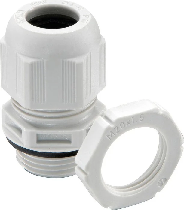 Wiska ESKV-SET 25 LG Kabelverschraubung mit Gegenmutter, Kunststoff, M25, RAL 7035