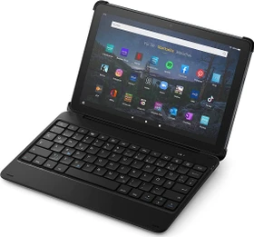 Amazon Fire HD 10 Plus KFTRPWI 2021, ohne Werbung, schwarz, 64GB, mit Bluetooth Tastatur