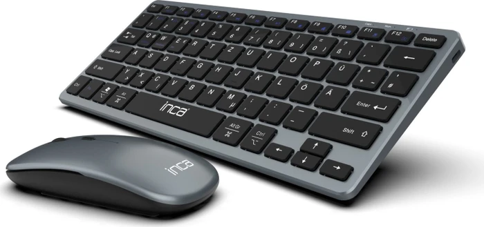 Inca IBK-572BT Smart Recharable Keyboard & Maus Set silber/schwarz, USB/Bluetooth, DE