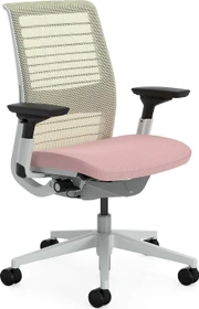 Steelcase Think Bürostuhl mit Armlehnen, beige/rosa