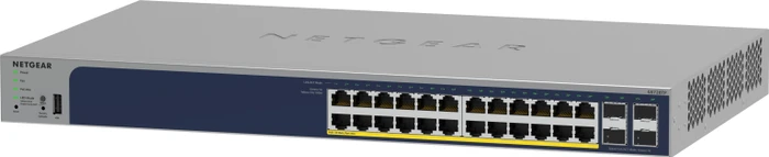 Netgear ProSAFE GS700 Rackmount Gigabit Smart Switch, 24x RJ-45, 4x SFP, 190W PoE+