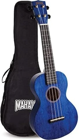 Mahalo Hano Series Concert Ukulele Transparent Blue