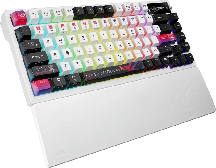 ASUS ROG Azoth X Wireless Gaming Keyboard, PBT, schwarz/weiß, hot-swap, ROG NX SNOW V2, USB/Bluetooth, DE