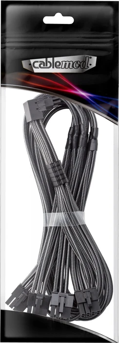 CableMod C-Series Pro, 12VHPWR Kabel, Corsair Type 4, 4x 8-Pin PCIe Stecker auf 16-Pin PCIe 5.0 12VHPWR Stecker, Adapterkabel, 90°, Variante A, carbon, 60cm