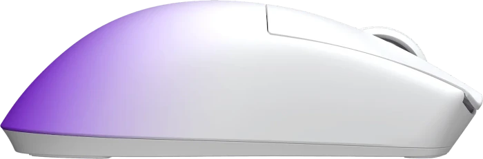 Hellyberry HM47 Pro Wireless Gaming Mouse mit Ladestation, weiß/violett, USB/Bluetooth