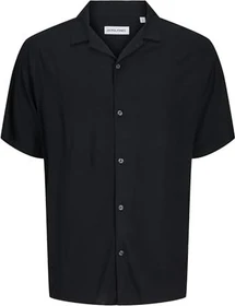 Jack & Jones Relaxed Fit Hemd kurzarm schwarz (Herren)