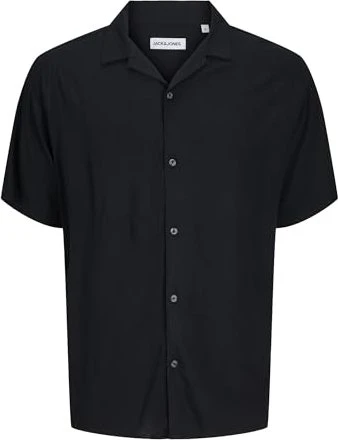 Jack & Jones Relaxed Fit Hemd kurzarm schwarz (Herren)