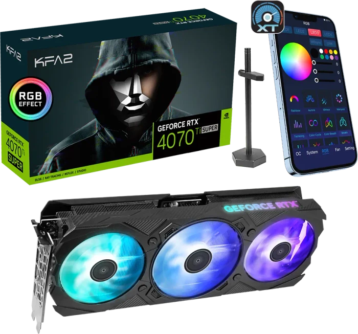 KFA2 GeForce RTX 4070 Ti SUPER EX Gamer V2 (1-Click OC), 16GB GDDR6X, HDMI, 3x DP