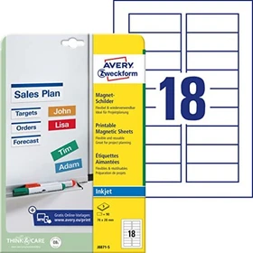 Avery-Zweckform Magnet-Schilder, 78x28mm, weiß, matt, 90 Stück