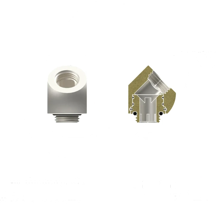 Thermal Grizzly DeltaMate Rotary 45°-Verbinder G1/4", matt nickel