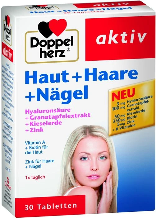 Doppelherz aktiv Haut + Haare + Nägel Tabletten, 60 Stück