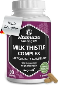 Vitamaze Mariendistel Komplex Artischocke + Löwenzahn vegane Kapseln, 90 Stück