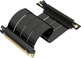 LinkUP AVA5 Riser Kabel, rechts gerichtet, gewinkelt, PCIe 5.0, 200mm, schwarz