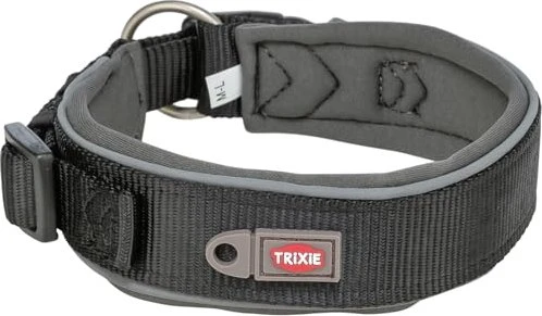 Trixie Premium Halsband, extra breit, L-XL, Schwarz/Grafit
