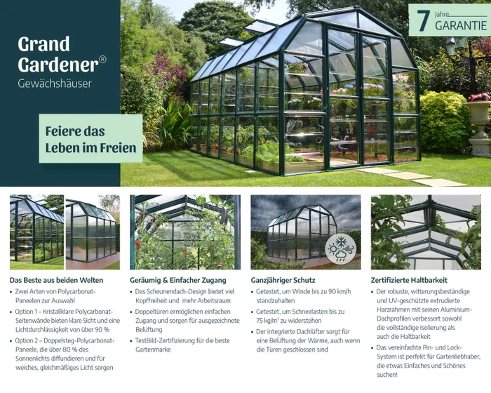 Palram Canopia Grand Gardener 8x12 Gewächshaus grün