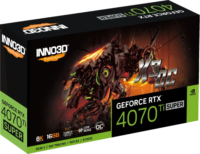 INNO3D GeForce RTX 4070 Ti SUPER X3 OC, 16GB GDDR6X, HDMI, 3x DP