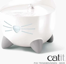 Catit PIXI Trinkbrunnen, LED-Statusanzeige, Trockenlaufschutz, 2.5l, weiß
