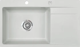 systemceram Stema 86 SL F Einbau Becken links mit Ablauffernbedienung alu