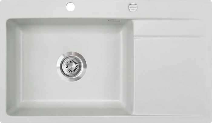 systemceram Stema 86 SL F Einbau Becken links mit Ablauffernbedienung alu