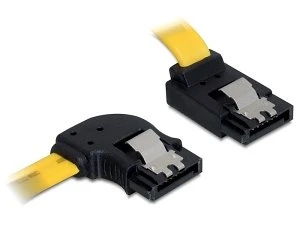 DeLOCK SATA Kabel gelb 0.5m mit Arretierung, links/oben