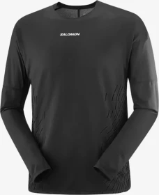 Salomon Sense Aero Graphic Laufshirt langarm deep black/black beauty (Herren)