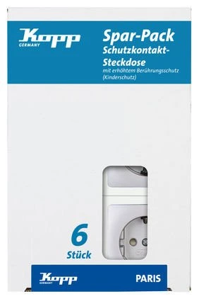 Kopp Paris Profi-Pack: 6 Steckdose, silber