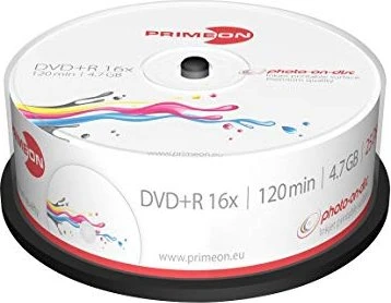 Primeon photo-on-disc DVD+R 4.7GB, 16x, 25er Spindel, printable