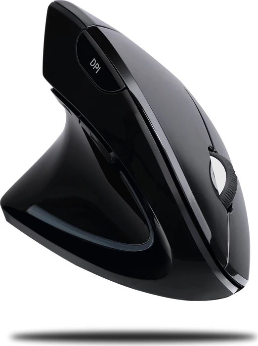 Adesso iMouse E90 Wireless Vertical Ergonomic Mouse schwarz, Linkshänder, USB