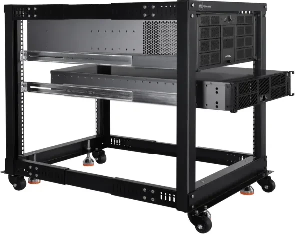 Alphacool ES 19" Open Frame Serverrack 12HE, tiefenvariabel, 1105mm tief