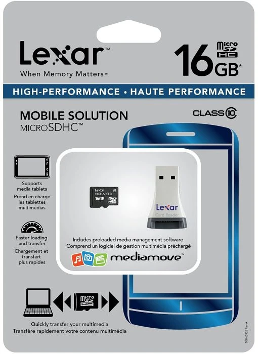 Lexar R48/W20 16GB USB-Kit, Class 10