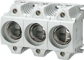 Siemens DIAZED-Sicherungssockel Größe DII Formstoff, 3-polig berührungsgeschützt (BGV A2) Zugang: Doppelfunktionsklemme Abgang: Rahmenklemme 25A AC 500V