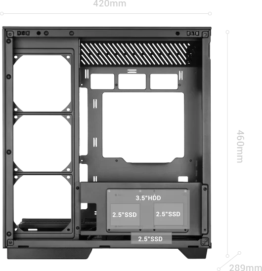 Mars Gaming MC-3GFPRO Black Chrome Plated, Glasfenster