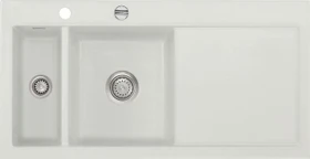 systemceram Mera 100 F Einbau Becken links mit Ablauffernbedienung alu
