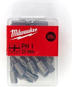 Milwaukee Kreuzschlitz Bit 1/4", PH1x25mm, 25 Stück