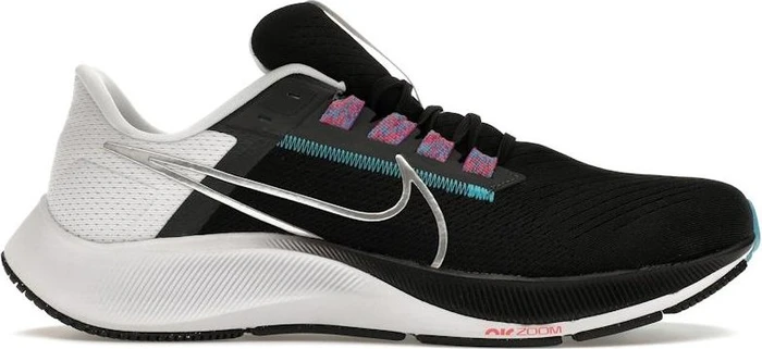 Nike Air Zoom Pegasus 38 black/white/chlorine blue/metallic silver (Herren)