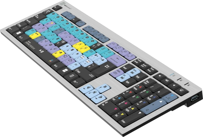 LogicKeyboard DaVinci Resolve PC Silver Slim Line, USB, UK