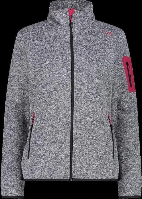 CMP Knit Tech Melange Fleece Jacke titanio/bianco/fucsia (Damen)