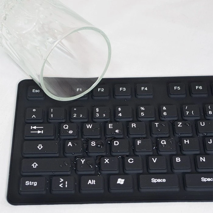 LogiLink Flexible Waterproof Keyboard schwarz, PS/2 &, PS/2 & USB, DE