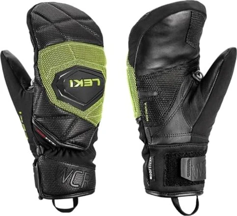 Leki WCR Coach 3D Mitt Skihandschuhe black/ice lemon (Junior)