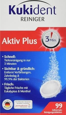 Kukident Aktiv Plus Reinigungstabs, 99 Stück