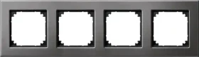 Merten System M M-Plan-Metallrahmen 4fach, rhodiumgrau