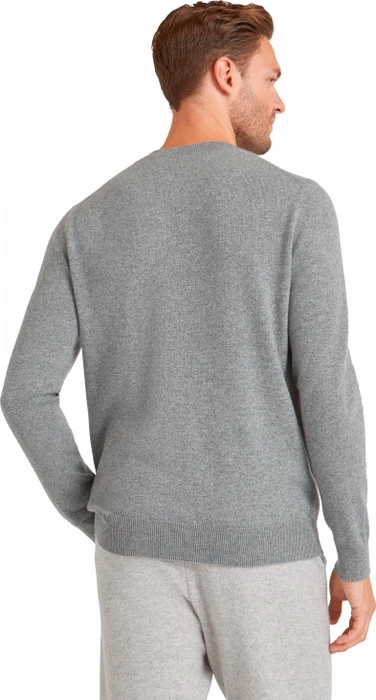 Falke Luxury Rundhals Pullover light greymel. (Herren)