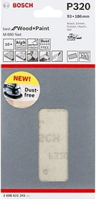 Bosch Professional M480 Best for Wood and Paint Gewebeschleifblatt K180, 93x186mm, 10 Stück