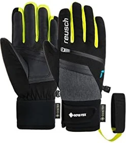 Reusch Travis Gore-Tex Skihandschuhe black/black melange/safety yellow (Junior)