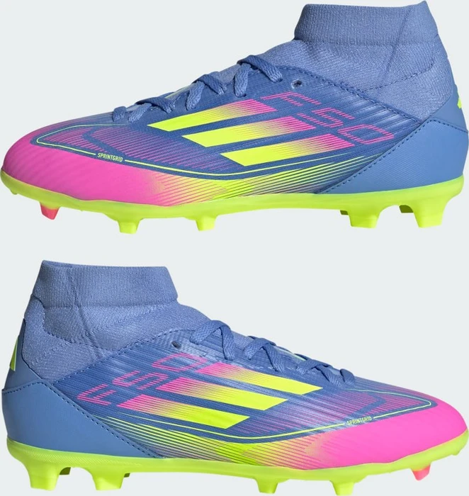 adidas F50 League Mid FG/MG blue fusion/lucid lemon/lucid pink (Junior)