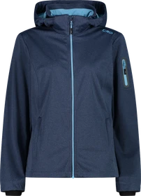 CMP Zip Hood Softshell Funktionsjacke b. blue mel/cielo (Damen)