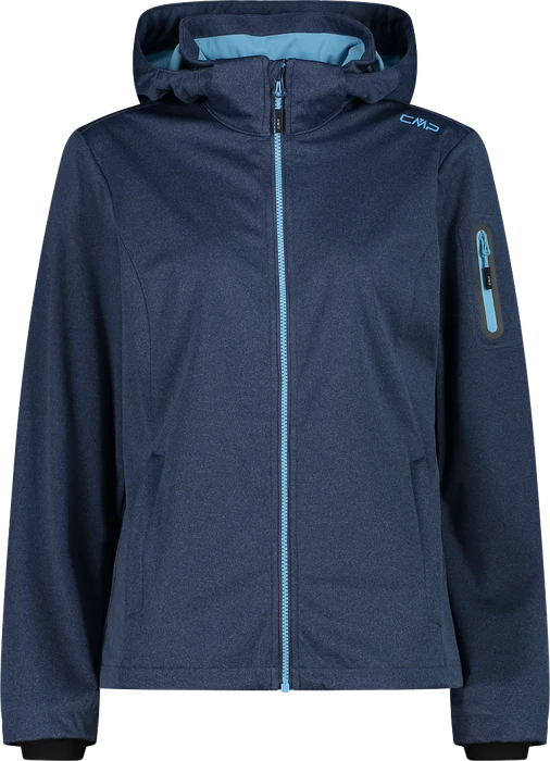 CMP Zip Hood Softshell Funktionsjacke b. blue mel/cielo (Damen)