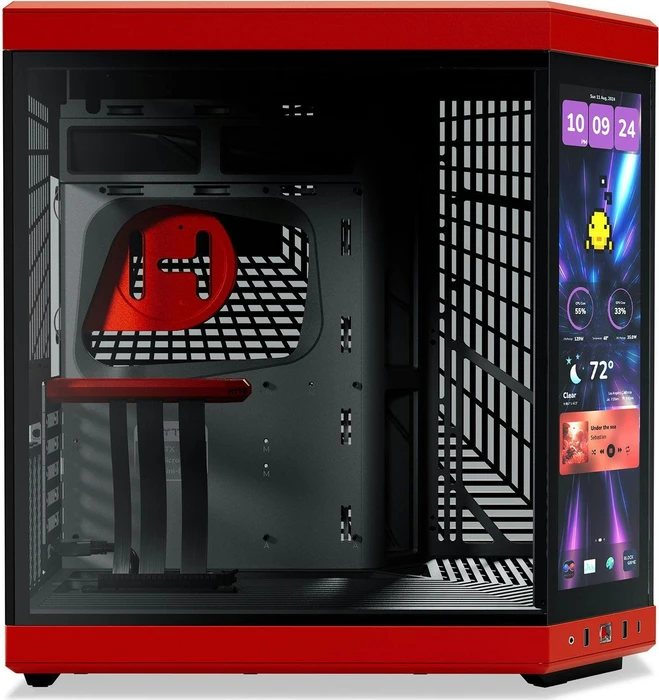 Hyte Y70 Touch Infinite Black Cherry, rot/schwarz, Glasfenster