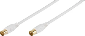Vivanco Antennen-Kabel, Koax-Stecker - Koax-Kupplung, 90dB, 5m, weiß (48129)